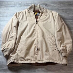Sears Bomber Jacket Mens XL 1960s Vintage Sherpa Lined Scovill Zip Workwear 170